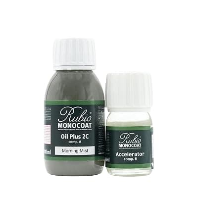 Rubio Monocoat Oil Plus 2C, 65 ft², Wood Stain, Morning Mist, 130 mL Morning Mist 130 ml