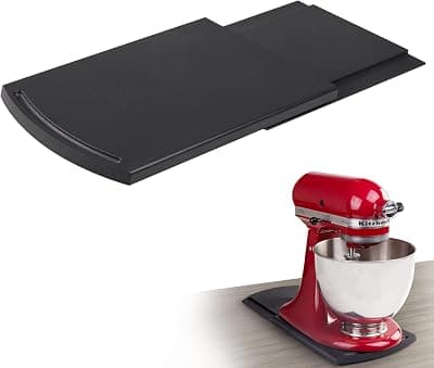 Bruvoalon Kitchen Appliance Sliding Tray, Slider for Coffee Pot, Coffee Maker, Toaster, KitchenAid Mixer, Blenders and Air Fryer, Coutertop with Rolling Wheels (1 Pack)