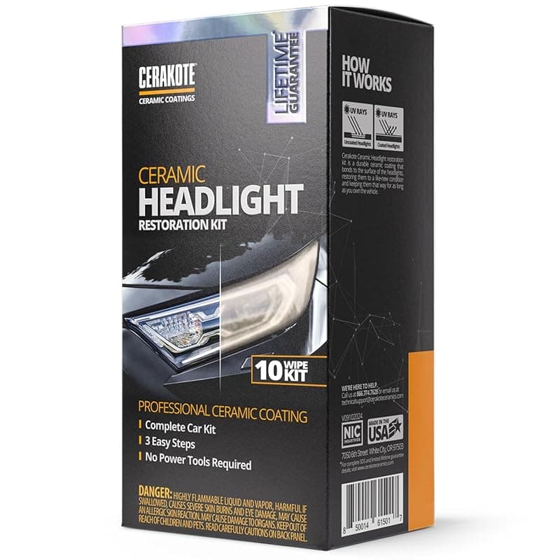 CERAKOTE® Ceramic Headlight Restoration Kit, 10 Wipe Kit 1 Count (Pack of 1)