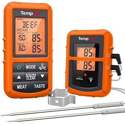 TempPro TempSync 500FT Wireless Meat Thermometer for Grilling and Smoking Orange