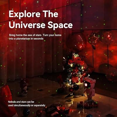 Star Projector Galaxy Night Light - Astronaut Space Projector, Starry Nebula Ceiling LED Lamp with Timer and Remote, Kids Room Decor Aesthetic, for Christmas & Birthdays White