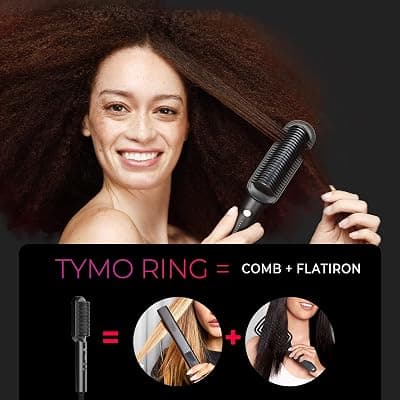 TYMO Hair Straightener Brush, Hot Comb Hair Straighteners for Women Black