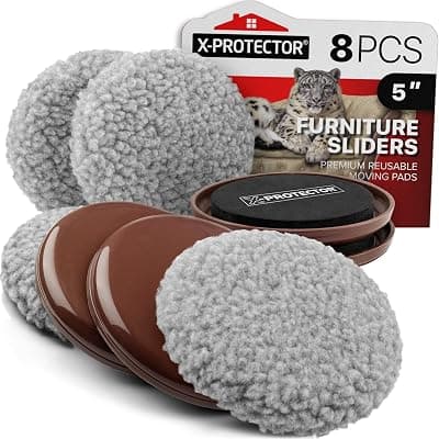 Furniture Sliders X-PROTECTOR - 4+4 Pack 5” Multi-Surface Furniture Sliders 4+4 Pack 5 in (Grey)