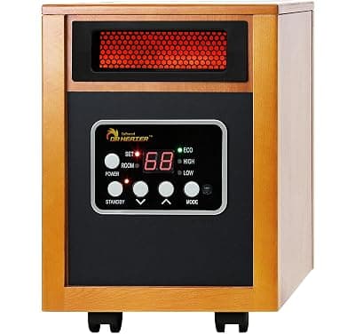 Dr Infrared Heater DR-968 Portable Space Heater, 1500-Watt, Cherry