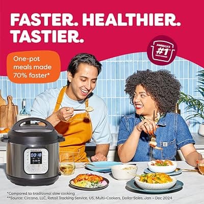 Instant Pot Duo 6 Qt 7-in-1 Electric Pressure Cooker, Stainless Steel 6 Quarts