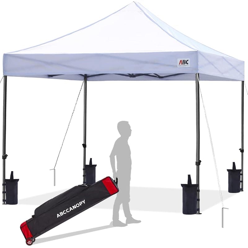 ABCCANOPY Patio Pop Up Canopy Tent 10x10 Commercial-Series (White) White 10x10